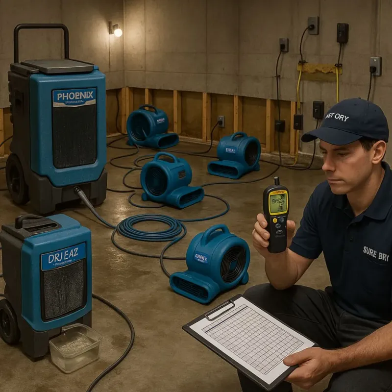 Structural Drying and Dehumidification process in McAlmont, AR